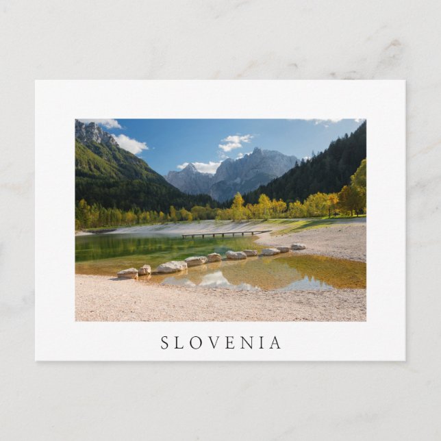 Lake Jasna in the Slovenian Alps in fall Postcard (Front)