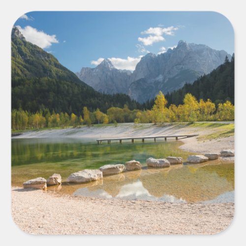 Lake Jasna in the Slovenian Alps in fall Square Sticker