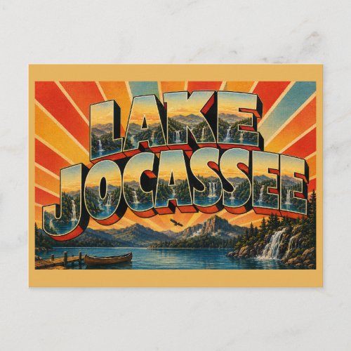 Lake Jocassee SC Blue Ridge Waterfalls Art Postcard