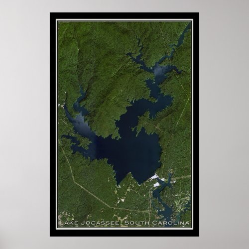 Lake Jocassee South Carolina Satellite Poster Map