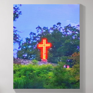 Lake Junaluska Cross Canvas Photo Tile