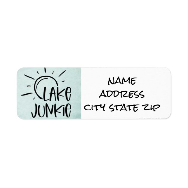 """"LAKE JUNKIE'S"""" RETURN ADDRESS LABEL (Front)