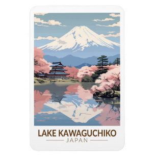 Lake Kawaguchiko Japan Travel Art Vintage Magnet
