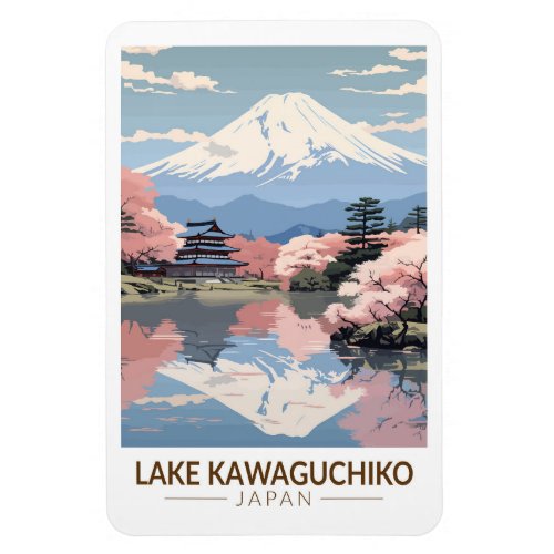 Lake Kawaguchiko Japan Travel Art Vintage Magnet