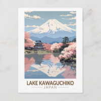 Lake Kawaguchiko Japan Travel Art Vintage