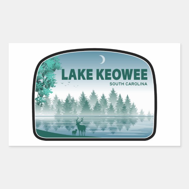 Lake Keowee South Carolina Deer Rectangular Sticker (Front)