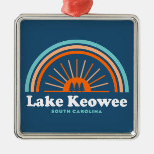 Lake Keowee South Carolina Rainbow Metal Ornament