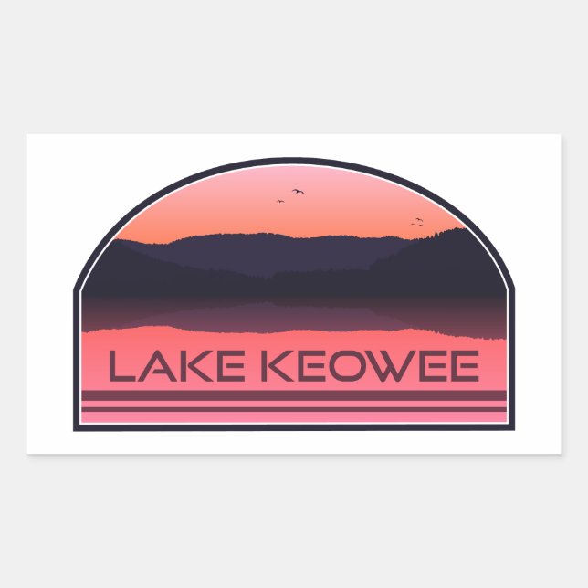 Lake Keowee South Carolina Red Sunrise Rectangular Sticker (Front)
