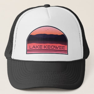 Lake Keowee South Carolina Red Sunrise Trucker Hat