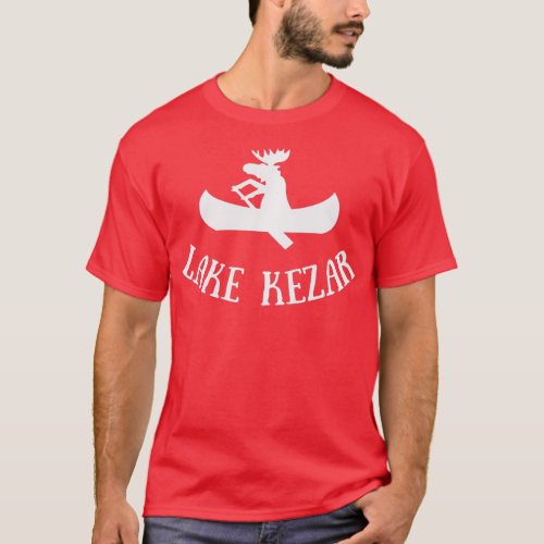 Lake Kezar   New Hampshire Moose Canoe  T_Shirt