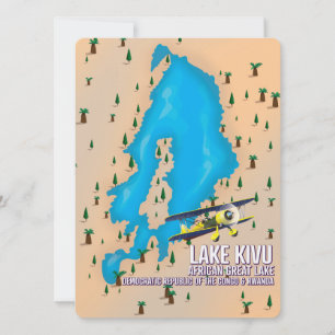 Lake Kivu Great African lake travel map.