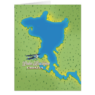 Lake Krušćica Croatia map Cards