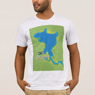 Lake Krušćica Croatia map T-Shirt