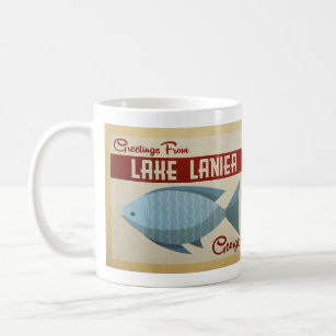 Lake Lanier Georgia Blue Fish Vintage Travel Coffee Mug