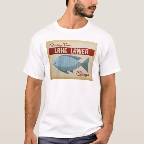 Lake Lanier Georgia Blue Fish Vintage Travel T_Shirt