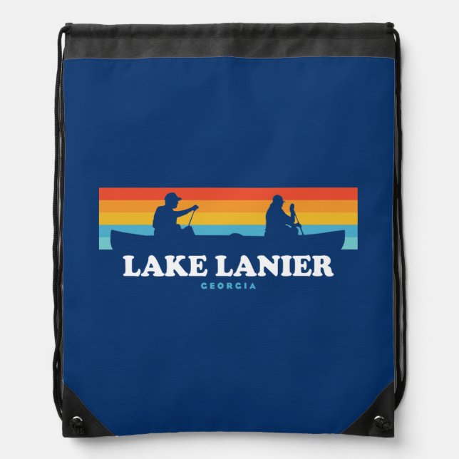 Lake Lanier Georgia Canoe Drawstring Bag (Front)