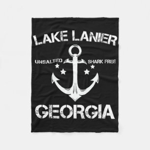 Lake Lanier Georgia Funny Fishing Camping Summer G Fleece Blanket