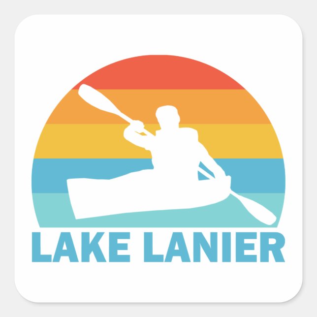 Lake Lanier Georgia Kayak Square Sticker (Front)