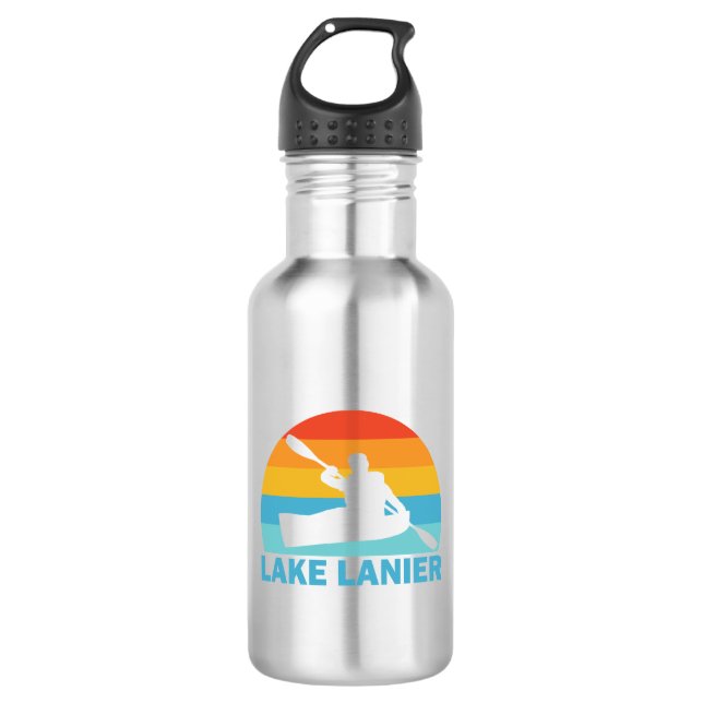 Lake Lanier Georgia Kayak Stainless Steel Water Bottle (Front)