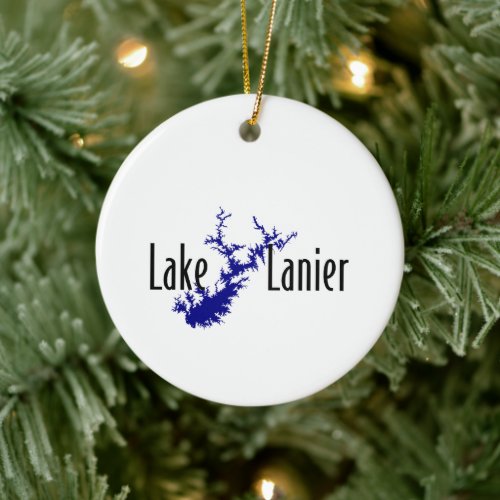 Lake Lanier Georgia Lake Map Boating and Fishing Ceramic Ornament