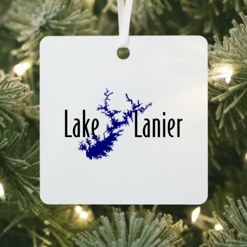 Lake Lanier Georgia Lake Map Boating and Fishing Metal Ornament