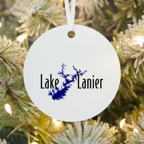 Lake Lanier Georgia Lake Map Boating and Fishing Metal Ornament