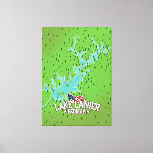 Lake Lanier Georgia Map Canvas Print