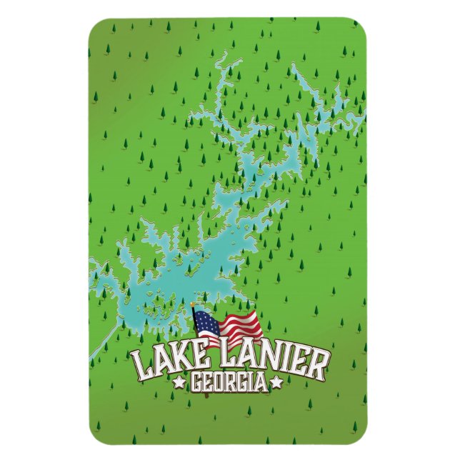 Lake Lanier Georgia Map Magnet (Vertical)