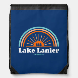 Lake Lanier Georgia Rainbow Drawstring Bag