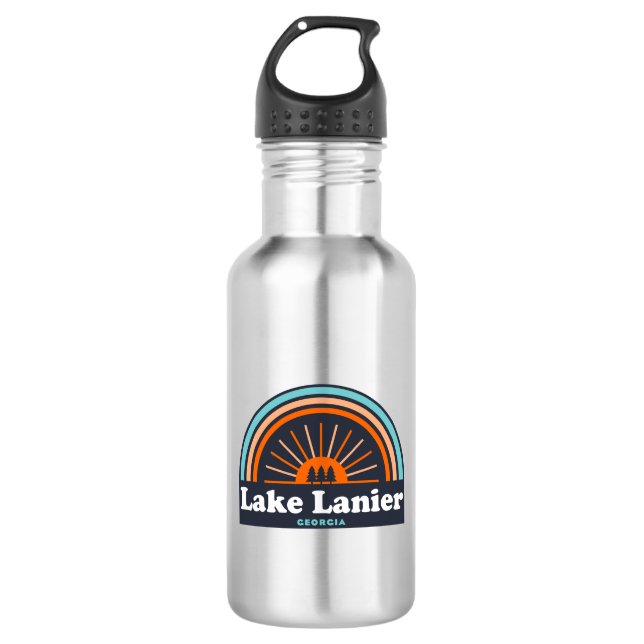 Lake Lanier Georgia Rainbow Stainless Steel Water Bottle (Front)