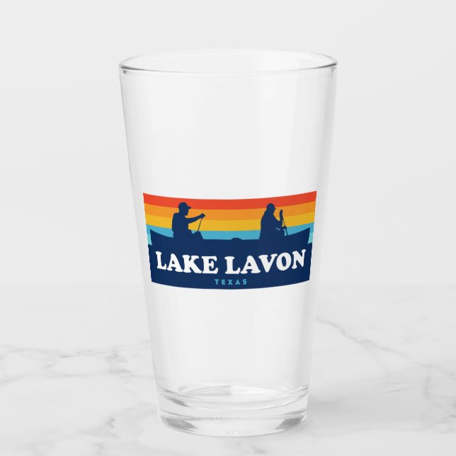 Lake Lavon Texas Canoe Glass (Front)