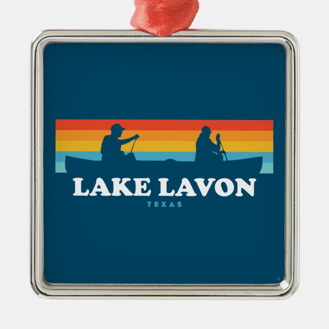 Lake Lavon Texas Canoe Metal Ornament (Front)