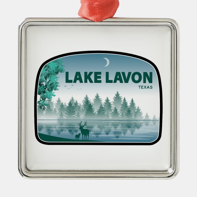 Lake Lavon Texas Deer Metal Ornament (Front)