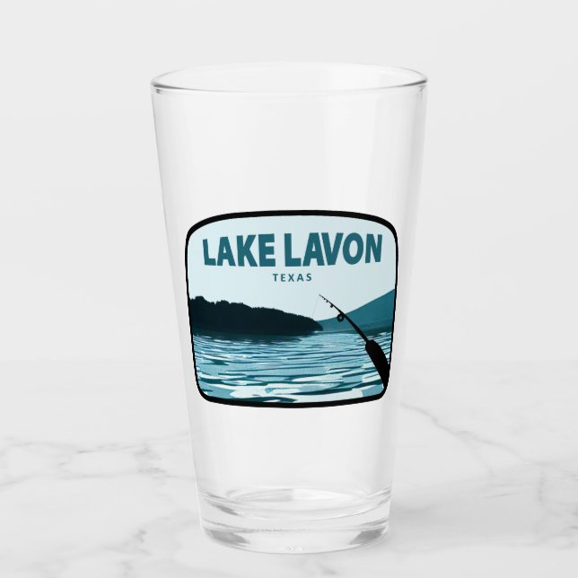 Lake Lavon Texas Fishing Rod Glass (Front)