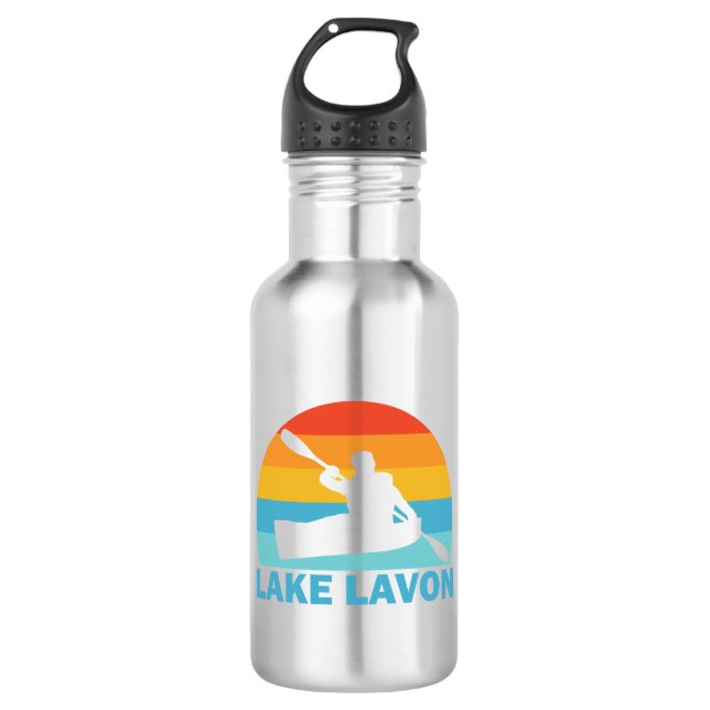 Lake Lavon Texas Kayak Stainless Steel Water Bottle (Front)
