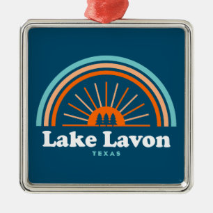 Lake Lavon Texas Rainbow Metal Ornament