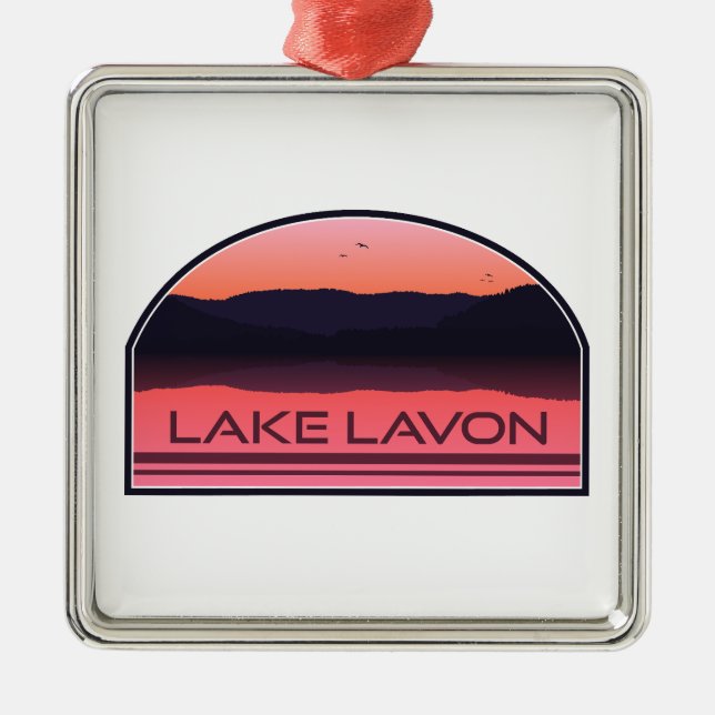 Lake Lavon Texas Red Sunrise Metal Ornament (Front)