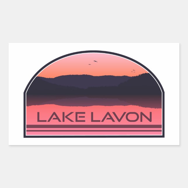 Lake Lavon Texas Red Sunrise Rectangular Sticker (Front)