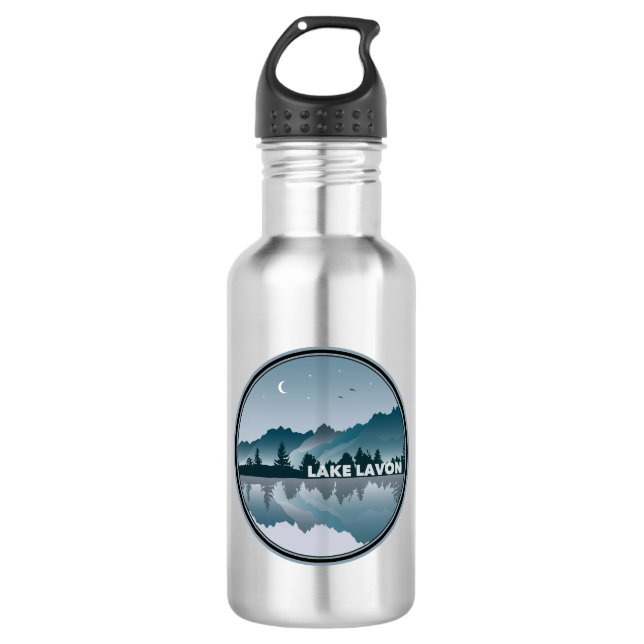 Lake Lavon Texas Reflection Stainless Steel Water Bottle (Front)
