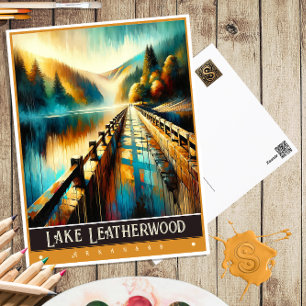 Lake Leatherwood, Arkansas Vintage Painting Postcard