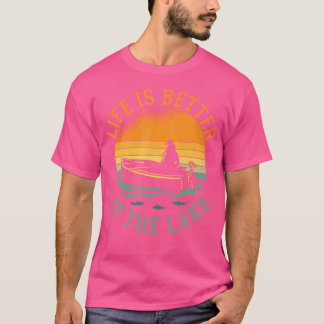Lake Life Boating Fishermen Kayaking Sailing Capta T-Shirt