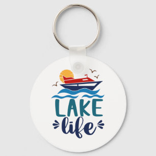 Lake Life Boating Hello Summer Vibes Summer Vacay Keychain