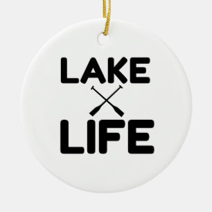 Lake life ceramic ornament