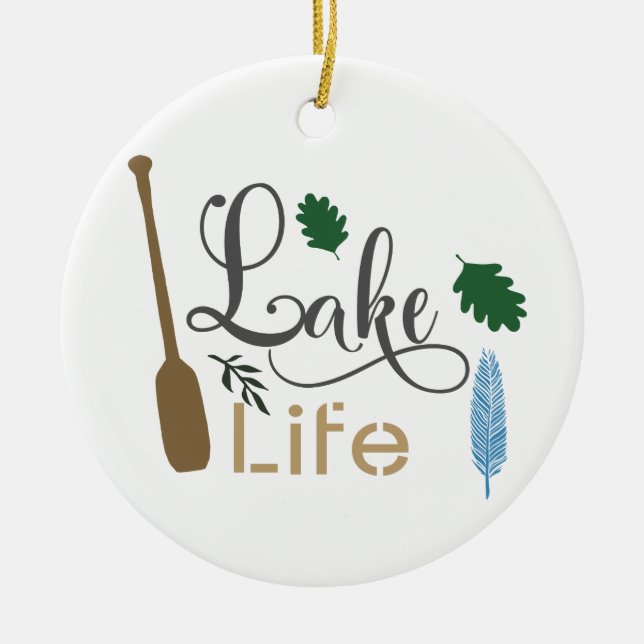 Lake Life Ceramic Ornament (Front)
