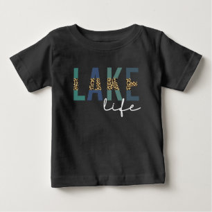 Lake Life Cheetah Print Typography Baby T-Shirt