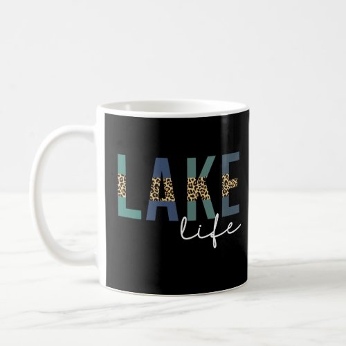 Lake Life Cheetah Print Typography Coffee Mug