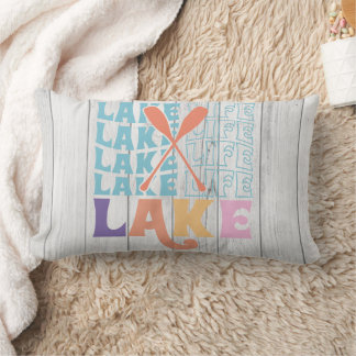 Lake Life Colorful And Fun Font   Lumbar Pillow