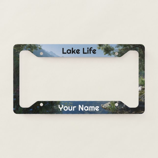 Lake Life Custom Name Monogram License Plate Frame (Front)