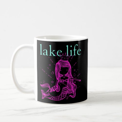 Lake Life Cute Mermaid Unicorn Pink Southern Girl  Coffee Mug