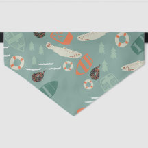 Lake Life design Pet Bandana Green